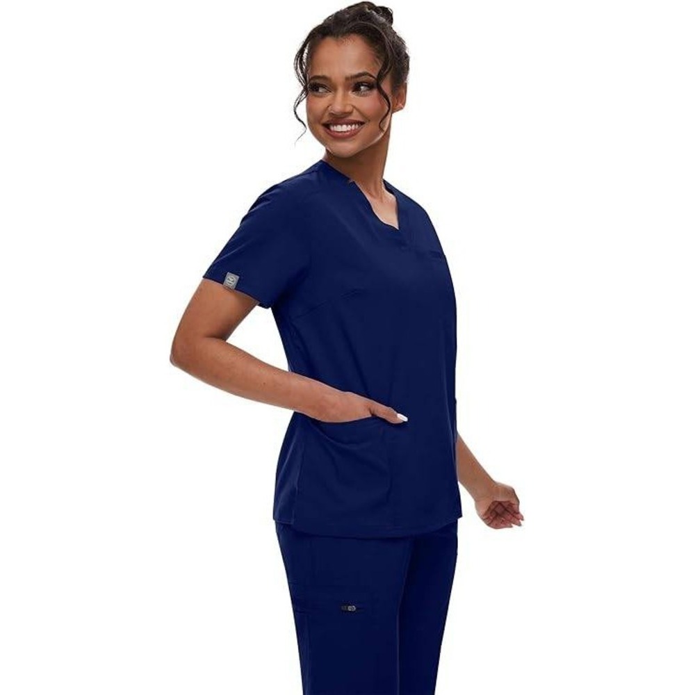 NiaaHinn‎ Scrub Set Women XL Navy Blue V-Neck Top and Jogger Pants 2pc Uniform